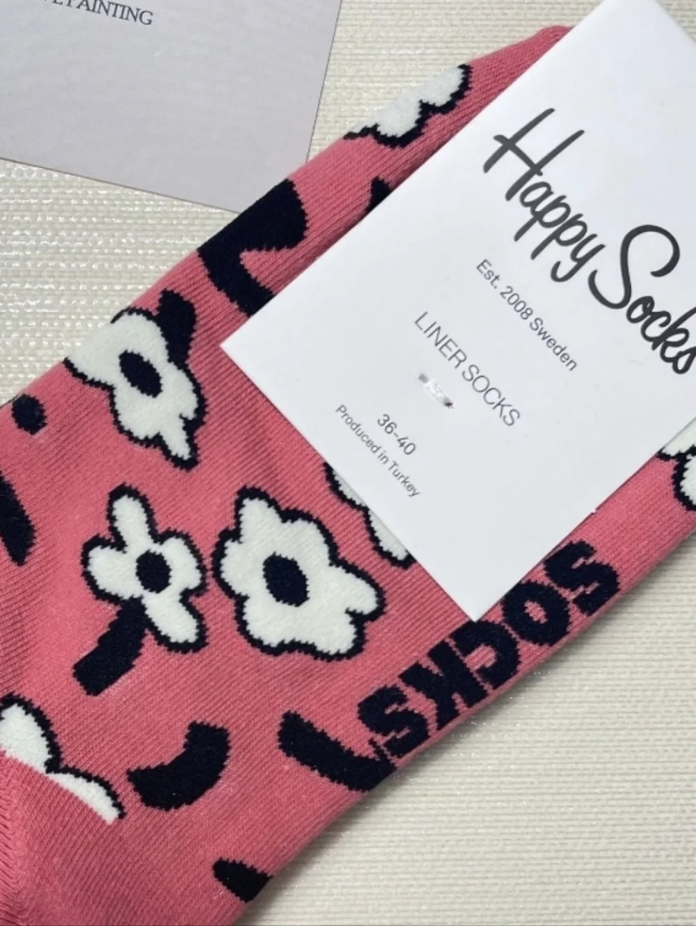 Happy Socks Pink Floral Low-Cut Liner Socks